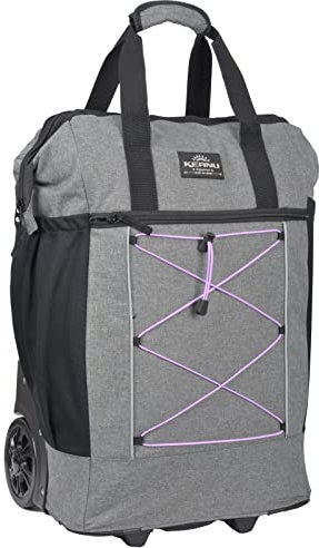 KEANU Einkaufstrolley Shopper XL Damen Herren Tasche Einkaufsroller Korb Handgepäck Flugreise Bahnreise Sauna - 40 Liter Grosse Räder - Farbauswahl (Grey Melange Pink Tension)