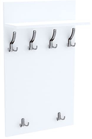 AKKE 120x60 | MAXI Garderobenpaneel Wandgarderobe Garderobe Wandpaneel Kleiderstange CHROM | WEISS