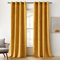 Woaboy Velvet Curtains 90 Drop Mustard Yellow Curtain for Living Room Thermal Blackout for Bedroom Luxury Eyelet Drapes Soft Window Treatment Insulated Soundproof & Room Darkening W 46 x L 90 2 Panels