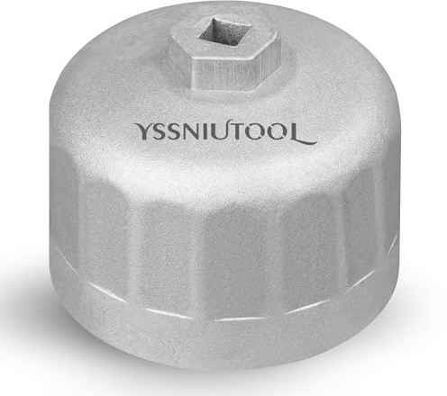 YSSNIUTOOL 86.6mm 16 Flutes Oil Filter Wrench for Volvo and BMW With 86mm 16 Flutes Cartridge Style Oil Filter Housing Caps, Oil Filter Removal Tool For Changing Oil (silver)