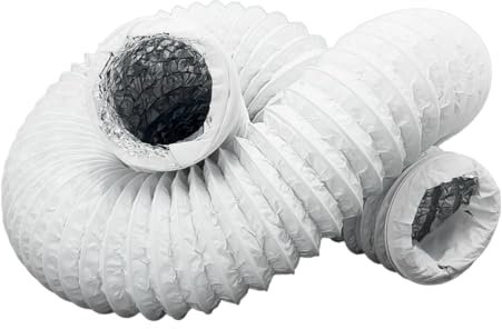 H&C VENT 125mm / 4.92 inch Ducting Hose Pipe │ Flexible Aluminium/PVC Tube │ Aircon Duct Hose │ Ventilation Flex Pipe │ Tumble Dryer, Gas Cooker, Exhaust Extractor Fan, Air Conditioner (Air con, AC)