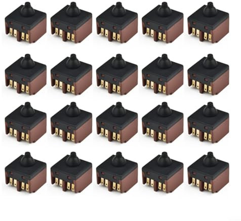 ChicBosomn 20 interruptores universales negros, interruptor de botón de repuesto para amoladora angular 100, accesorio de pulidora, interruptor de amoladora angular, accesorios de herramientas