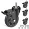 IQWTU 125mm Ruote per Carrello con Perno Filettato M12 x 1,75 x 30 mm, Set di 4 Ruote per Mobili con Freno, Cuscinetti Doppi Rotelle Girevoli a 360°, Ruota Piroettanti per Carichi Pesanti Fino 700kg