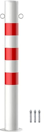 Paletti Di Sicurezza GUQASDV, Barriere Stradali In Acciaio, Pali Di Sicurezza Con Montaggio A Catena, Barriere for Parcheggi, Pali for Parcheggi for Aree Sensibili Al Traffico, 3x29,5 Pollici(Red(1pcs