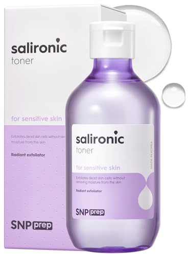 SNP Prep Salironic Toner – Tónico facial acuoso coreano con BHA, Houttuynia Cordata, Manzanilla, Escualano y Ácido Hialurónico para pieles sensibles, control de sebo y efecto refrescante, 220ml