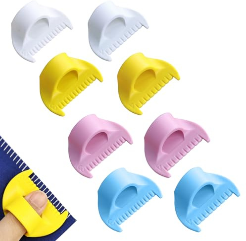 SJUIEO Set di 8 pezzi di righello per cuciture laterali piatte, strumento per cuciture laterali piatte da 3 mm/4 mm, per appassionati di cucito, righello per sagome di cucito, righello per ago