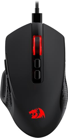 Redragon M695 Wired Gaming Mouse, 24,000 Max DPI Optical Gaming Mice with 7 Programmable Buttons, Ergonomic Natural Grip Build, Software Supports DIY Keybinds & DPI, Black