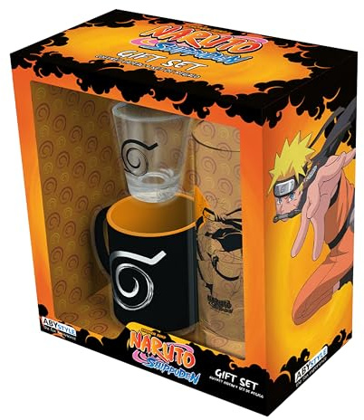 ABYSTYLE – Cofanetto NARUTO SHIPPUDEN Vetro + Tazza Espresso – Prodotto Ufficiale – Set 2 Pezzi – Goodies Ninja Collector