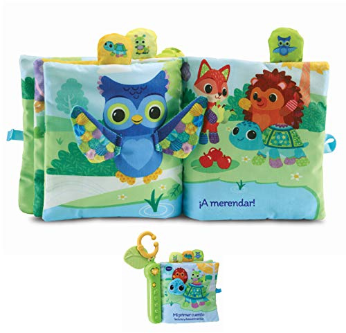 VTech-Baby Mi Primer Cuento Texturas y descubrimientos, Libro Infantil de Tela, Bebés +3 Meses, Descubre la Naturaleza y los Animales, estimula Sentido del Tacto, Anilla para Colgar, Versión ESP