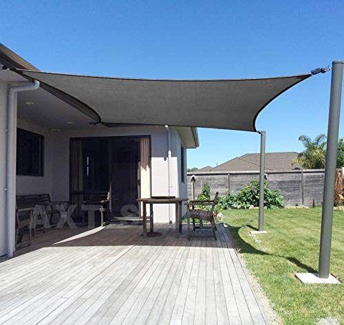 AXT SHADE Toldo Vela de Sombra Rectangular 5x6m Protección Rayos UV y HDPE Transpirable para Exterior Terraza Patio Jardín-Gris Antracita