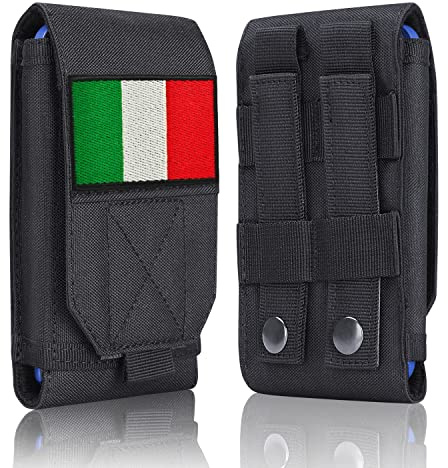 Custodia tattica Molle impermeabile nera per cellulare, borsa porta telefono resistente per iPhone 11 12 13 Pro Max Samsung S22 S21 S20 FE Note 20 A02S meno 6,7 con 1 pacchetto di toppa a bandiera
