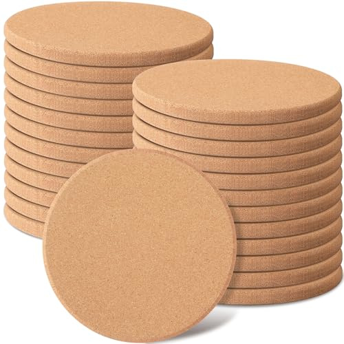 Panitay 16 Pack 8 Inch Round Cork Trivets Thick Hot Pads Cork Trivets for Hot Dishes, Heat Resistant Multifunctional Large Coasters Set for Kitchen, Countertop, Table