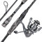 Sougayilang MX-1 Spinnrute und Rollen-Kombination, 2-Sektionen Spinnrute mit 11+1BB Spinnrolle Angelset, für Seebarsch, Barsch, Seelachs, Lippfisch Angelgerät-2.1H