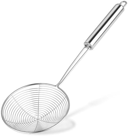 Schiumarola in acciaio a forma di ragno, 14 cm, colino per pasta, colino a forma di ragno, gadget da cucina, per cucinare e friggere