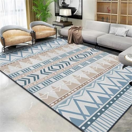 MYIESAXL Rug Stop Slip Bettvorleger für Schlafzimmer Blaue Teppiche Im Wohnzimmer, Rechteckige Teppiche Im Schlafzimmer, Pflegeleichte Teppichrolle(50x80cm)