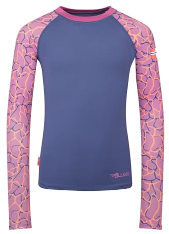 Trollkids Girl Haukland UV Shirt Violet Blue/Mallow Pink, Gr. 152
