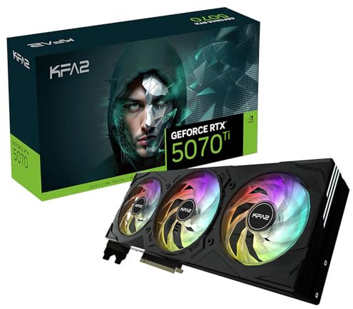 KFA2 GeForce RTX™ 5070 Ti EX Gamer 1-Click OC, Xtreme Tuner App Control, 16GB, GDDR7, 256-Bit, DP 2.1b*3/HDMI 2.1b/DLSS 4/Gaming Grafikkarte (RTX 50 Series, Black, EX Gamer)