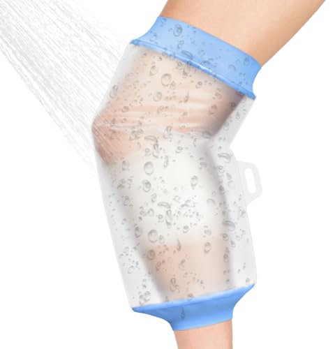 AOOWU Knee Cast Cover for Showering, Cast Protector for Adults Knee, Adult Knee Wound Cast Cover, Reusable Cast, Dressing and Bandage Protector, Waterproof Seal Protection
