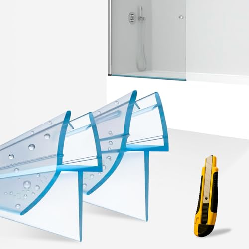 Guarnizione doccia in PVC trasparente 1M per vetri 6-8mm, set da 2 unità | Guarnizione box doccia durevole e anti-perdite per bagno moderno | Guarnizione porta doccia facile da installare - Modello Y.