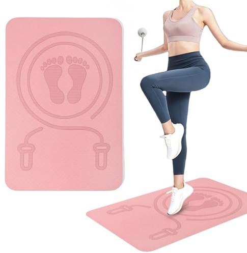 Alfombra de suelo para cuerda de saltar – Almohadilla absorbente de golpes, alfombrilla de gimnasia antideslizante, equipo de larga duración y protección del suelo | entrenamiento de fitness en casa