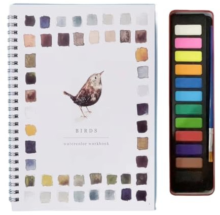 Le kit d'aquarelle complet pour une déconnexion créative Cahier de peinture à l'aquarelle pour débutants, avec scènes de nature faciles, cadeau pour enfants, adultes et adolescents