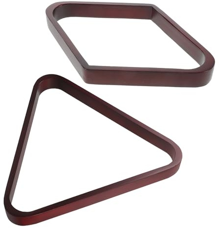 TOYZFRIENDY Support de Billard en Bois Massif 2 Pièces – Triangle et Cadre – Porte-Boules de Billard 9 Billes – Accessoire pour Maintien Stable et Usage en Salle de Loisirs