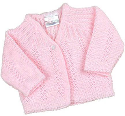 BabyPrem Premature Baby Cardigan Jacket Boy Girl Buttons Soft Knitted 3-8lb V-Neck Long Sleeve