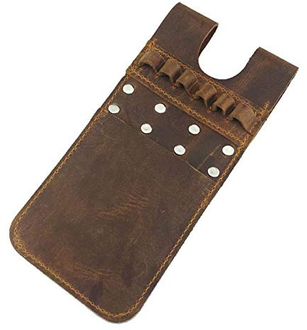 Back Pocket Arrow Quiver Horse Leather Pocket Quiver for Holding 6 Pieces Arrows (Brown)