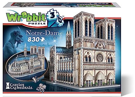 Wrebbit, Notre-Dame de Paris (830-Piece), 3D Jigsaw Puzzle, Ages 14+, 1+ Players