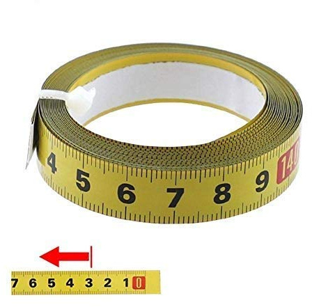 Ruban à mesurer auto-adhésif - Ruban à mesurer en pouces et en métrique - Ruban à mesurer à onglet - Règle adhésive en métal sans arc - Pour établis, menuisier, machine à coudre (2M La Gauche)