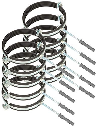 KOTARBAU® 10 st. Rörsvep Med Gummi - Rörklammer - Galvaniserat Stål - 6 - Rörklämmor - Svart - Skruvrörsklämmor - Ljuddämpande Rörfäste - Vibrationsdämpande Rörklämma - med Plugg