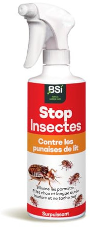 BSI - Spray Foudroyant - Anti-Punaises De Lit - 500 ml - Effet Radical Sur Tous Les Insectes Rampants, Translucide