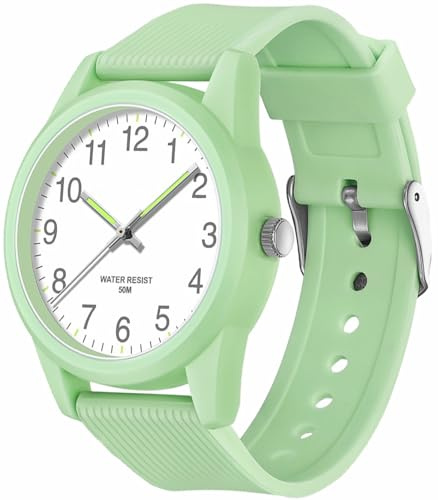 SOCICO Kids Analog Watches 50M Waterproof Easy Read for 3-12 Birthday Gift | Durable resin case, soft silicone strap, quartz movement and luminous hands ensure comfortable safe wear for young explorers