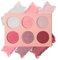 Prreal Contour Blush Highlighter Palette, 6 Colors Blush Powder Palette, Highlighter Powder Palette, Natural Shimmer Highlighter Blush Palette Facial Bronzers, Long-Lasting 3 in 1 Makeup Palette,#01