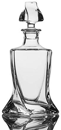 Whiskey Decanter 26 oz Twisted Decanter with Glass Stopper for Liquor Wine Scotch Bourbon Vodka Brandy or Mouthwash Bottle