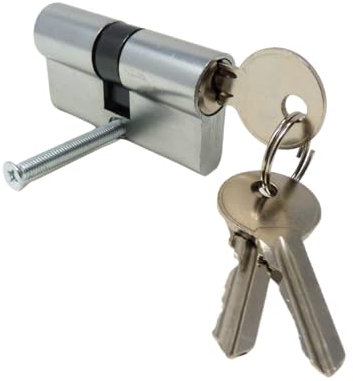 Cylindre profilé Euro 60 mm - Cylindre de porte en acier trempé de qualité supérieure avec revêtement en nickel résistant à la corrosion - 3 clés incluses - Durable et sûr
