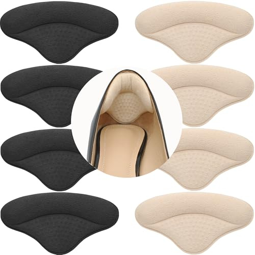 4 Pairs Heel Pads Heel Grips Liner for Loose Shoes, Heel Cushion Pads Heel Inserts for Shoe Too Big Men Women- Ultra Soothing Heel Protectors for Heel Pain, Heel Slipping, Blisters, Friction