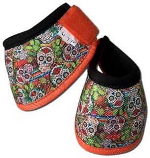 Ankaier Overreach Bell Boots for Horses | Superb Hoof Protection | Easy Put On Quick Wrap Hook & Loop | Comfortable Durable | Reliable Shock Absorbing 2 Counts (Skull, Medium)