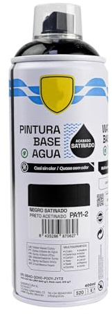 various - Pintura Spray Base Agua 400ml,Ecológica y Sin Olor,Para Muebles,Metal,Plástico y Madera,Colores Duraderos,Cobertura Uniforme - Negro Satinado,1 unidad