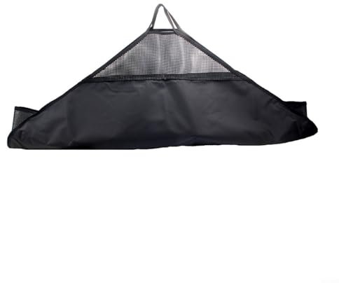 Alanmoship Fishing Unhooking Mat Weigh & Measure Sling Heavy Duty Fish Bag With Ruler 124.5x55cm PVC Black For Anglers Fish Care
