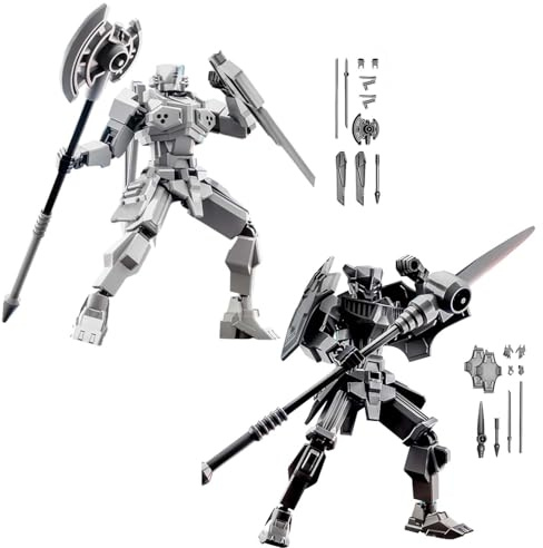 YNTOXIN 2PCS DIY 3D Printed 13 Action Figures Set 13 Action Figure Multi-Jointed Movable Mech Doll Robot(White-Black)