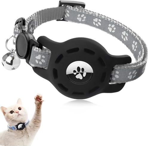 JEYORZY 1 Pack Collar de Gato, Reflectante Ajustable para Gatos Airtag con Cierre de Seguridad, hebilla de seguridad anti estrangulamiento para gatito, Collar Antiahogo Ajustable para Gatitos