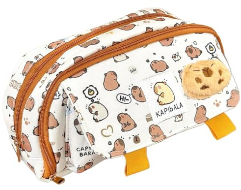 CUZKC 1 Astuccio Per Capibara, 1 Ciondolo In Spille, Simpatico Astuccio In Peluche Di Cartone Animato, Regalo Creativo Per Capibara, Borsa Di Cancelleria Per Studenti