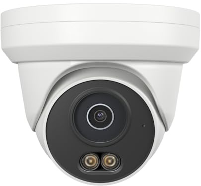 UNILOOK 4MP PoE Camera, Turret Security PoE IP Camera Outdoor Indoor Wired, Smart Dual Light Color Night Vision, Human Motion Detection, Audio/Microphone, IP66, 2.8mm, Metal Housing, NDAA