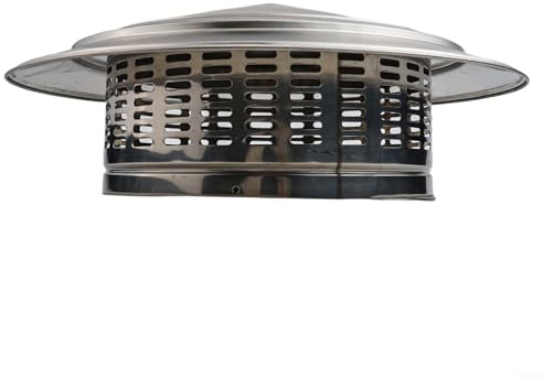 Capot de toit en acier inoxydable pour conduit d'échappement et ventilation - Résistant à la rouille - Avec motif de parapluie (250 mm)