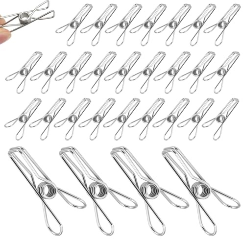 70 Piezas Pinzas Ropa De Acero Inoxidable, 6cm Pinzas De Ropa Resistente