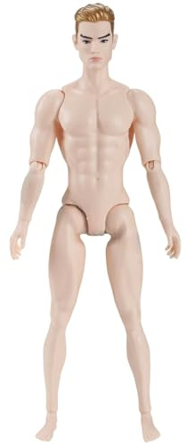 Lawnrden Anpassade actionfigurer, 1/6 Skala Actionfigurer Manlig Muskelfigur Multiledad Posable Body med huvud för utställningsdockor Collection, Vit