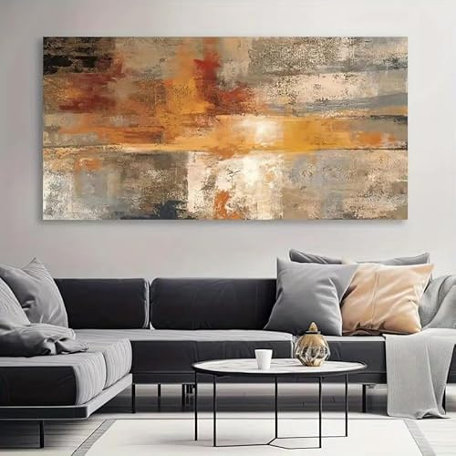 AEXOIO Grande dipinto retrò su tela astratta senza cornice per soggiorno, camera da letto, corridoio, grande quadro su tela 100x200cm/39x79in