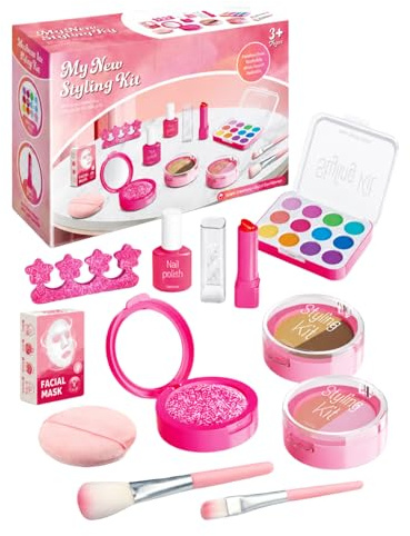 LUDHEP Set di Trucco per Bambini per Bambine, Kit Make-up Finta 12 Pezzi, per Gioco di Ruolo e Feste, Senza Cosmetici Reali, per Regali di Compleanno di Natale per Ragazze dai 3 Anni