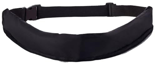 Cinturón salvavidas inflable, paquete de cinturón unisex portátil, chaleco salvavidas inflable automático con tira reflectante para kayak, barco, sin cilindro de gas negro, accesorios para tabla de